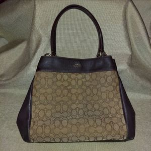 Coach Lexy Shoulder Bag in Signature Jacquard Brown